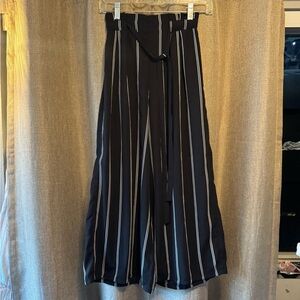 Sienna Sky Black and White Striped Wide Leg Pants